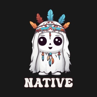 Kawaii Native American Indian Ghost Halloween T-Shirt