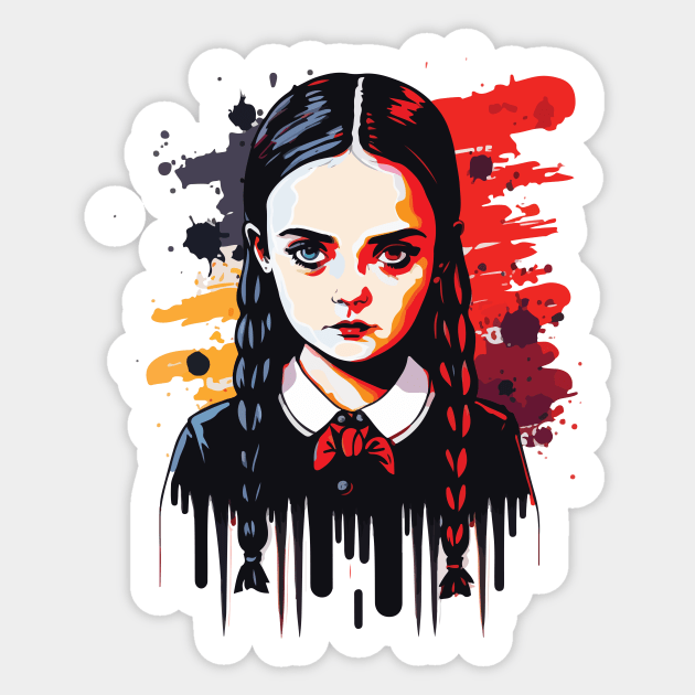 Wednesday Addams Socially Distant | Sticker