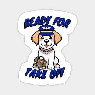 Funny Pilot Happy Dog Magnet