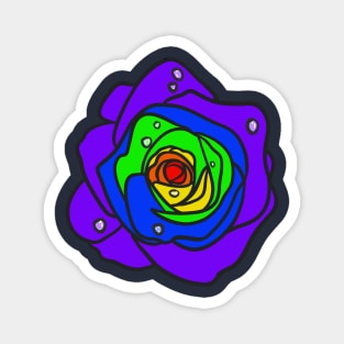 Rainbow Rose Magnet