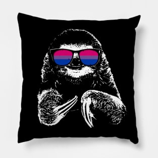 Pride Sloth Bisexual Flag Sunglasses Pillow