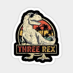 Three Rex 3rd Birthday Third Dinosaur Year Old Magnet