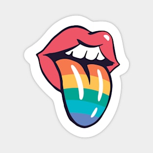 Rainbow Colored Tongue // LGBTQ Pride Funny Rainbow Cartoon Magnet