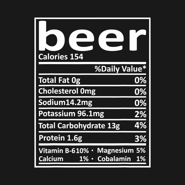 Beer Nutrition Thanksgiving Costume Food Facts Xmas Gifts by FONSbually