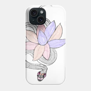Snake with Lotus Phone Case