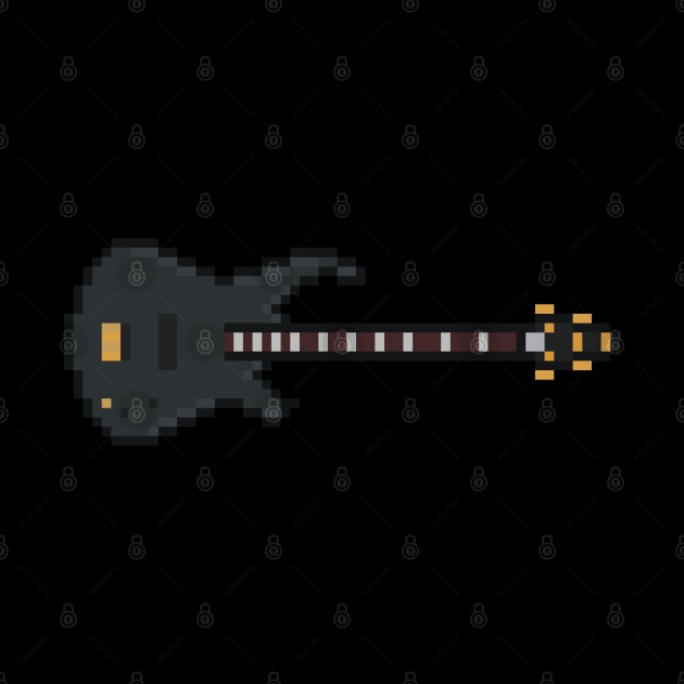 Pixel Heavy Metal Black Bass Guitar by gkillerb