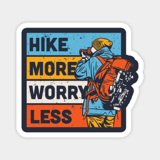 Hike More, Worry Less // Retro Outdoor Adventure Magnet