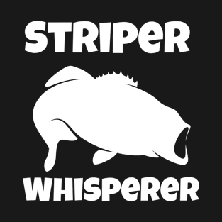 Striper Whisperer Striped Bass Fish Illustration T-Shirt