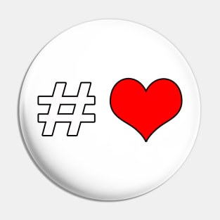 Hashtag red heart Pin