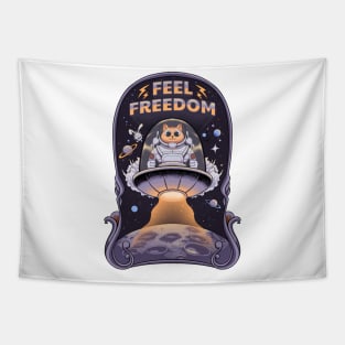 feel the freedom like a cat-stronaut Tapestry