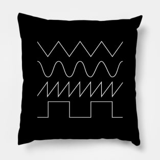 Synthesizer Waveforms (white font) #1 Pillow