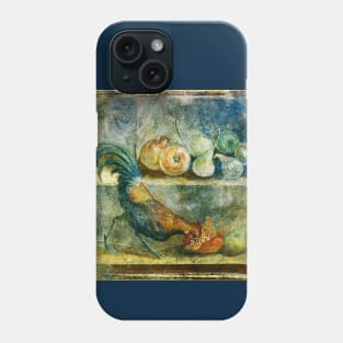 COCKEREL PECKING AT POMEGRANATES,FIGS AND PEARS ANTIQUE POMPEII MURAL PAINTING WITH FRUITS Phone Case