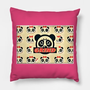 GRIND FEMALE PANDA LOGO Pillow