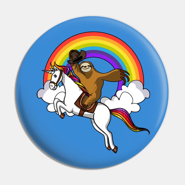 Sloth Riding Unicorn Pin by underheaven