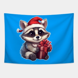 Christmas Gift Cute Raccoon Tapestry