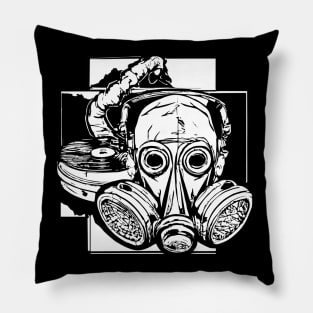 DJ Vinyl Gasmask Rave Tekkno Pillow