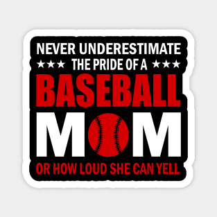 The Pride Of A Baseball Mom Magnet