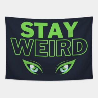 stay weird green lime Tapestry