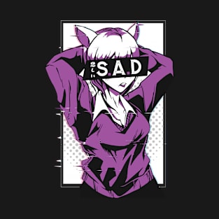 Cool SAD Anime Girl T-Shirt