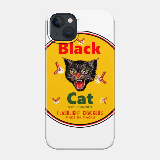 Black Cat firecrackers - Vintage - Phone Case