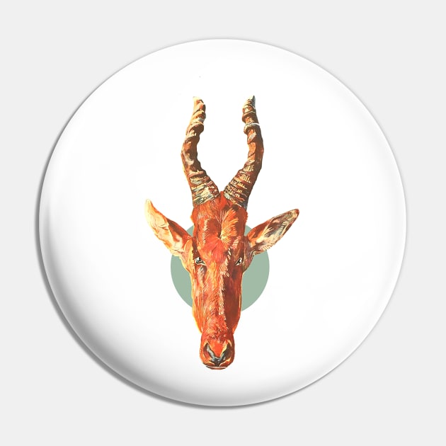 Goat head with horns Pin by Marccelus