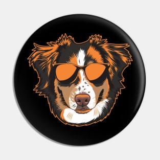 Miniature American Shepherd Orange Neon Vibes Pin