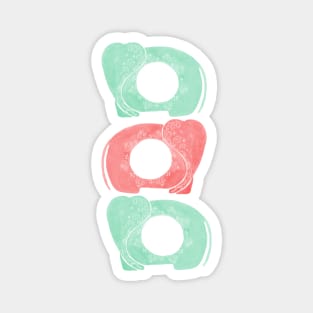 Mint and pink geometric elephants Magnet