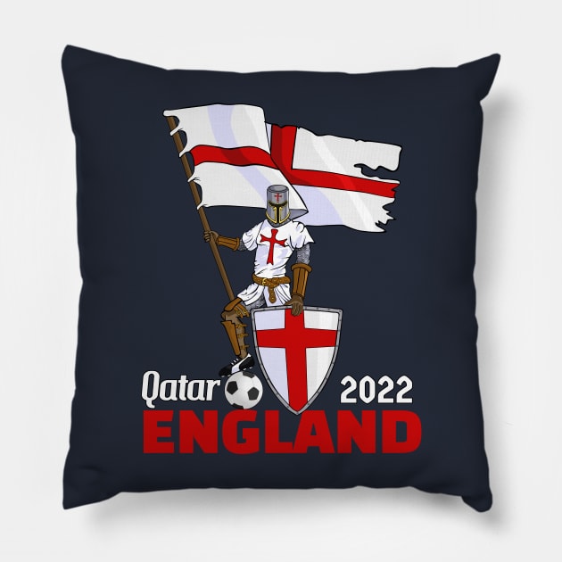 England Qatar World Cup 2022 Pillow by Ashley-Bee