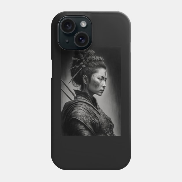 Japanese Female Samurai Phone Case by ai1art