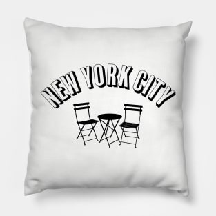 Iconic NYC! Classic bistro chairs and table design Pillow