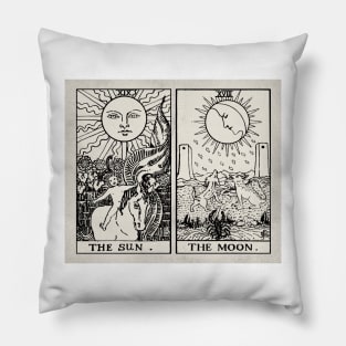 The Sun and Moon Tarot Cards Pillow