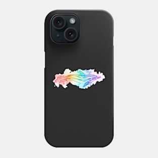 Striped Dolphin rainbow watercolour Phone Case