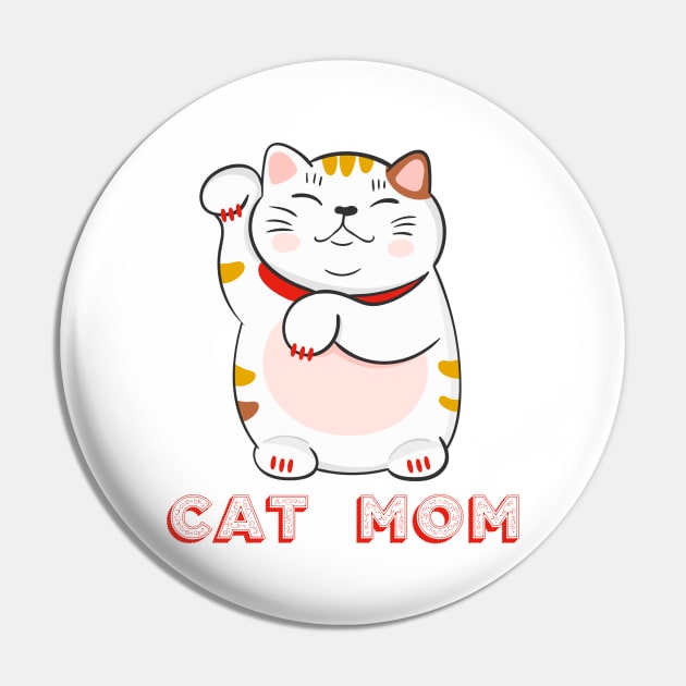 Cat Mom: Maneki Neko Pin by Gsproductsgs