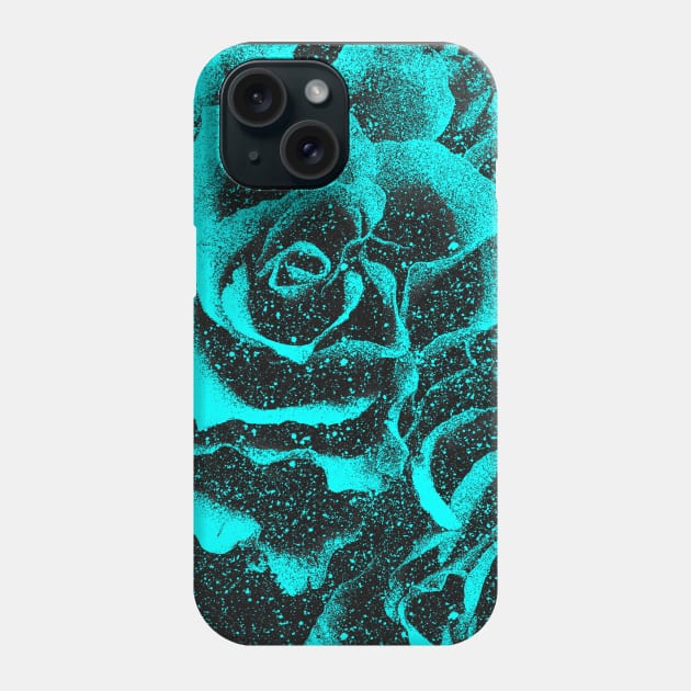 turquoise vintage flower pattern floral burlesque roses face mask Phone Case by designsbyxarah