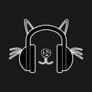 Cat Headphones Logo by Basement Mastermind T-Shirt