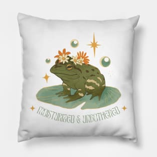 moisturized and unbothered frog Pillow