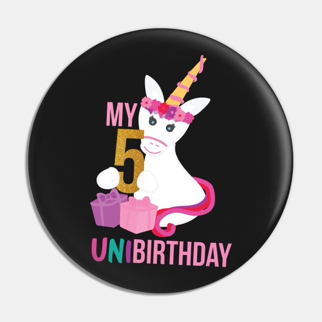 My 5th UNIBIRTHDAY - Unicorn Birthday party Pin by sigdesign