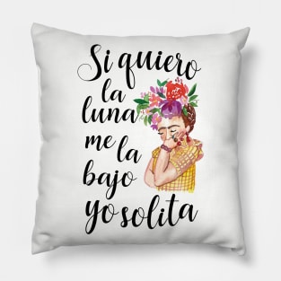 Mexican Art Lovers Frida Watercolor Flowers Pillow