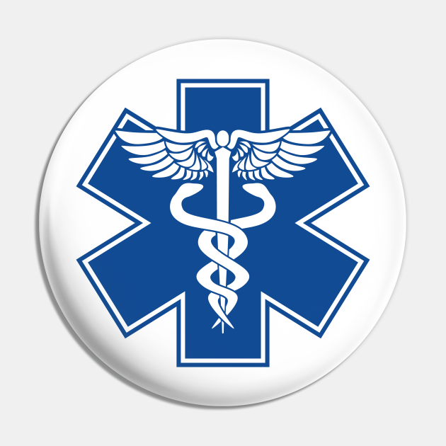 EMT Health Care Caduceus Blue Medical Symbol Emt Pin TeePublic