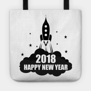 2018 Happy New Year Rocket Celebration Tote