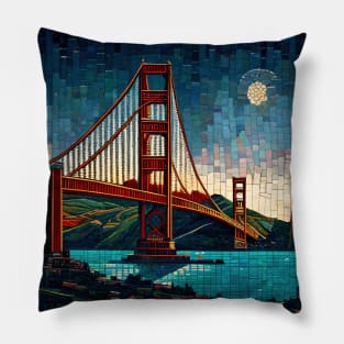 Mosaic Golden Gate Bridge Square | San Francisco | California Pillow