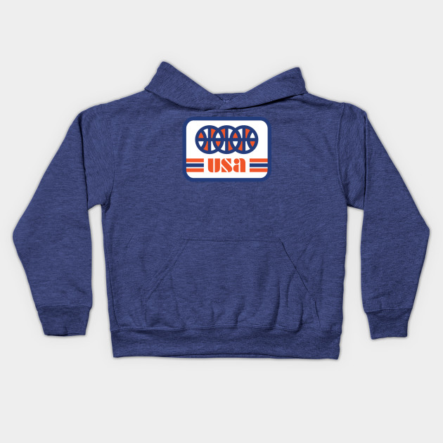 Usa Basketball Dribbbledesigncontest Kids Hoodie Teepublic