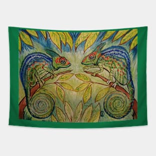 Chameleon Encounter Tapestry