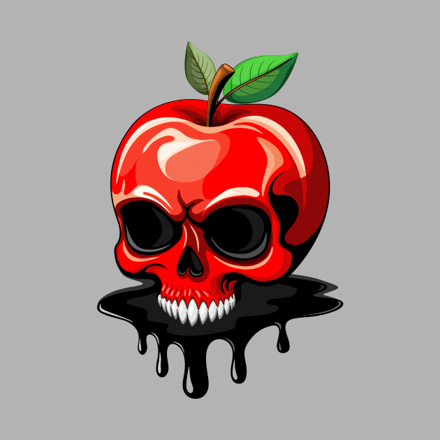 Skull Apple Poisoned Deadly spooky Fruit by BluedarkArt