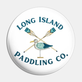 Long Island Paddling Co. Watercolor Paddles and Bird_Darker Lettering Pin