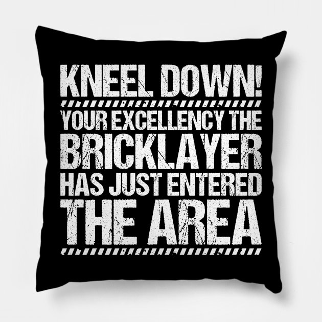 Bricklayer Mason Brickmason Blockmason Pillow by Krautshirts