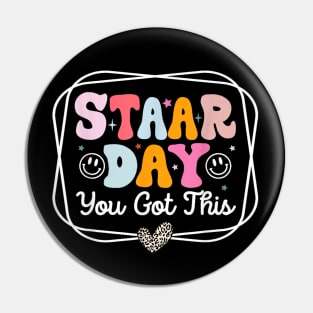 Test Staar Day You Got This Teacher Retro Groovy Testing Day Pin