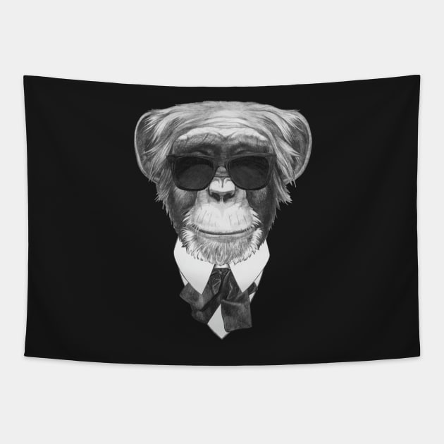 Monkey In Black Tapestry by AnimalsFashion