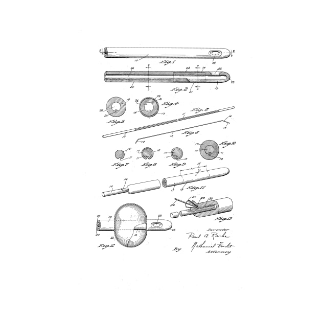 Catheter Vintage Patent Drawing by TheYoungDesigns