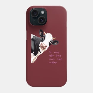 In One Ear Out Of The Udder Pun Cartoon Style Cow Phone Case